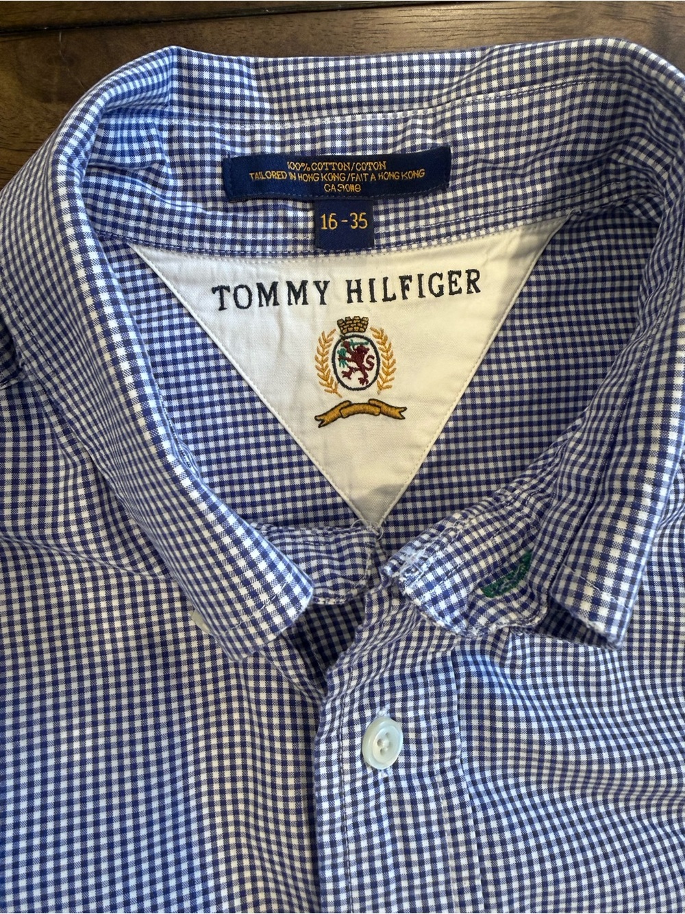 Vintage 1997 Tommy Hilfiger Gingham Button Down Shirt 90s Mens 16-35